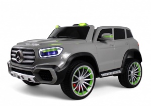 Детский электромобиль RiverToys М007БХ (серый) двухместный - фото