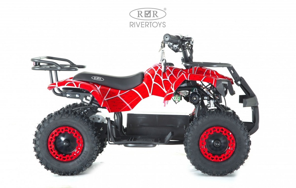 Детский электроквадроцикл RiverToys Tiki (красный Spider) скорость 20 км/ч, нагрузка до 65 кг. - фото4