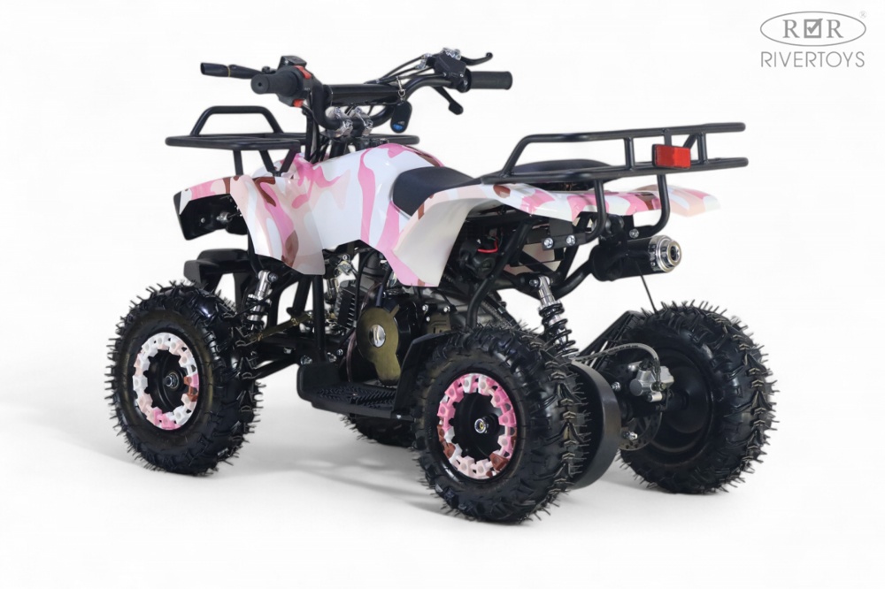 Детский квадроцикл RiverToys TIGER (розовый камуфляж) Бензиновый - фото3