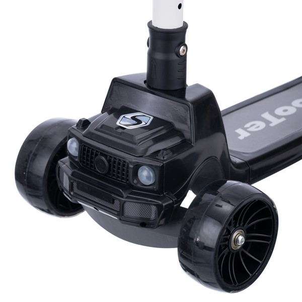 Самокат трехколесный Slider IT85BK (черный) колеса светящиеся, звук, руль складной - фото2 Самокат трехколесный Slider IT85BK (черный) колеса светящиеся, звук, руль складной - фото2