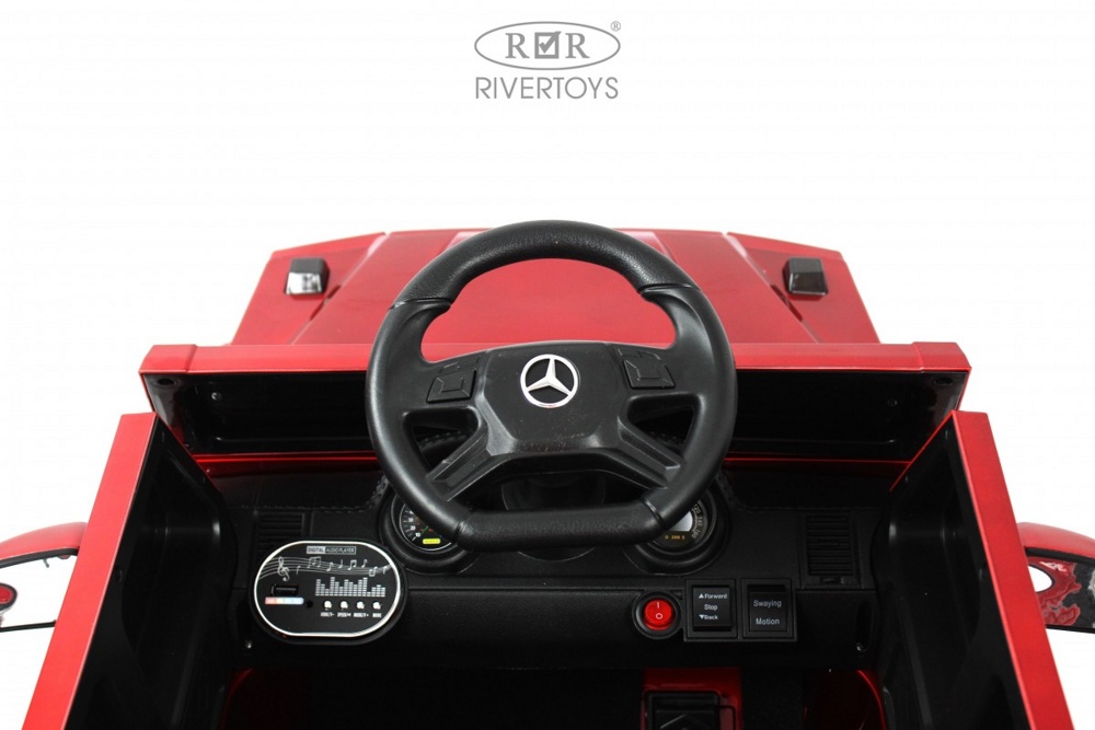 Детский электромобиль RiverToys Mercedes-AMG G63 G222GG (красный глянец) - фото4