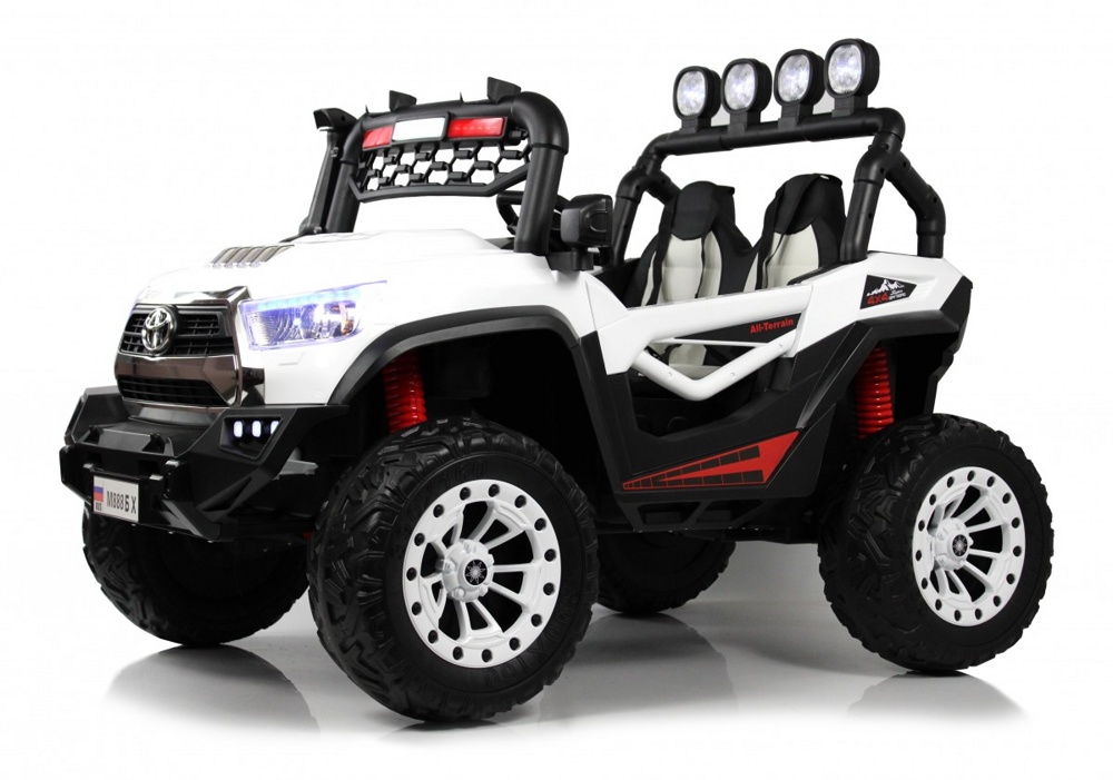 Детский электромобиль RiverToys М888БХ (белый) Toyota Полноприводный Двухместный