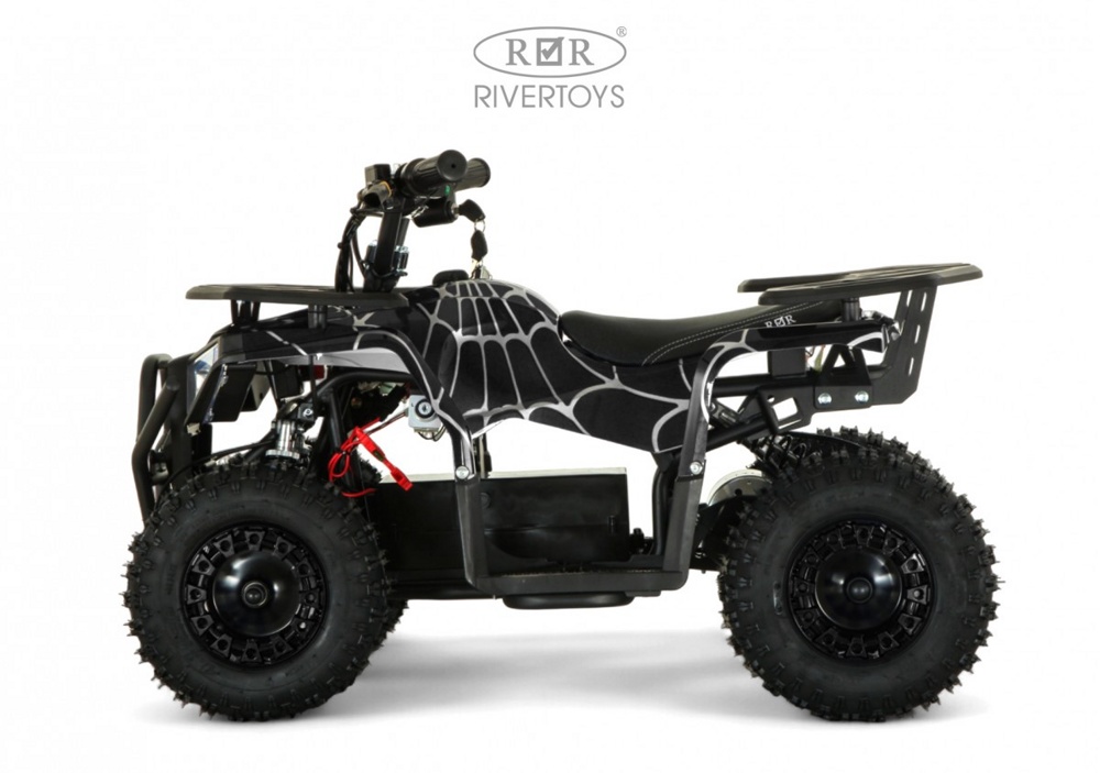 Детский электроквадроцикл RiverToys MIKA (чёрный spider) скорость до 20 км/ч, нагрузка до 65 кг - фото4