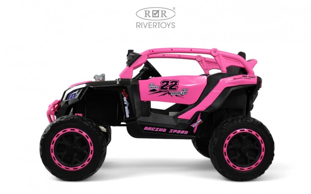 Детский электромобиль RiverToys K707AM-A (розовый) - фото3