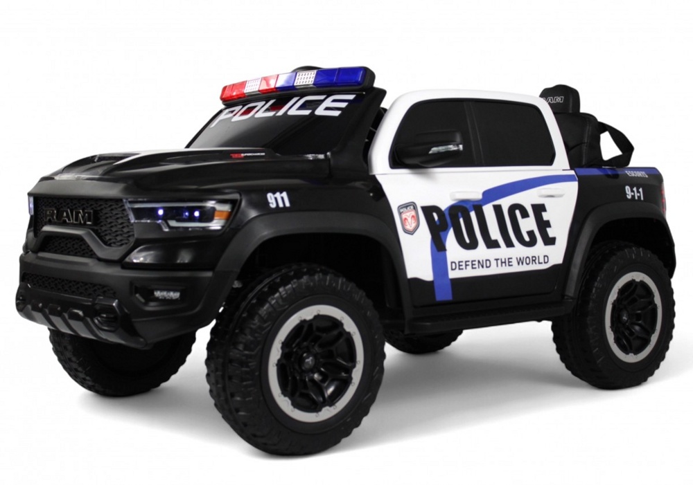 Детский электромобиль RiverToys Dodge RAM 1500 TRX Арт. O111OO (черный) Полиция