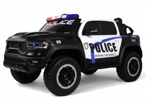 Детский электромобиль RiverToys Dodge RAM 1500 TRX Арт. O111OO (черный) Полиция - фото