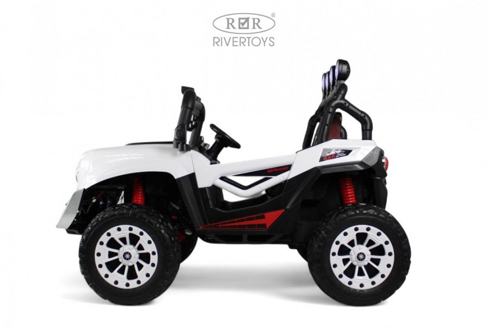Детский электромобиль RiverToys М999БХ (белый) Mercedes Полноприводный Двухместный - фото5
