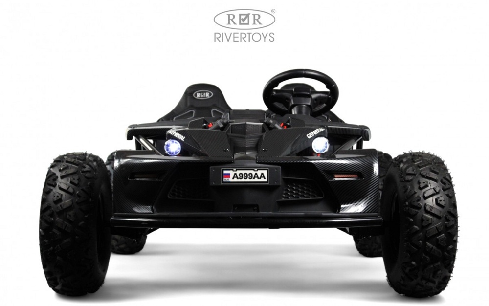 Детский электромобиль RiverToys A999AA (черный карбон) Buggy Двухместный Скорость: 20 км/ч, 48V, до 150 кг. - фото2