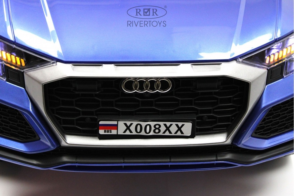 Детский электромобиль RiverToys X008XX (синий глянец) Audi - фото3