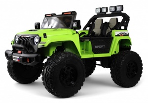Детский электромобиль RiverToys Jeep A222AA (зеленый) Двухместный Полноприводный - фото