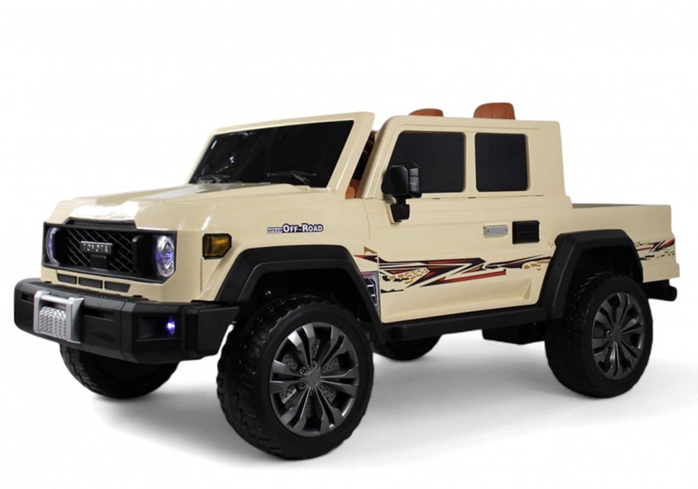 Детский электромобиль RiverToys Pick-Up E555KX (хаки) Toyota Полноприводный
