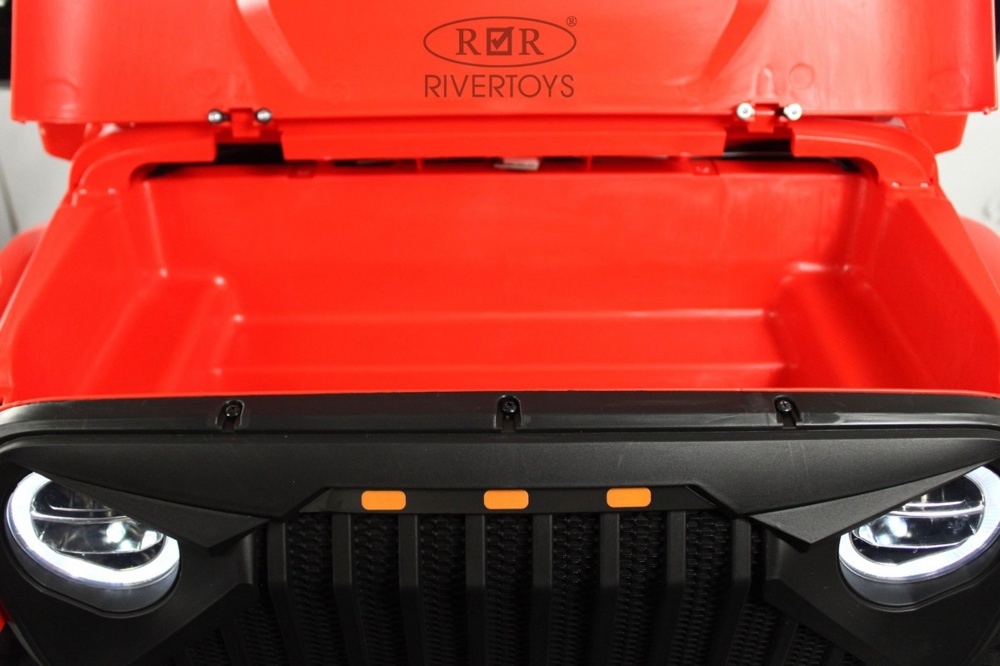 Детский электромобиль RiverToys Jeep A222AA (красный) Двухместный Полноприводный - фото2