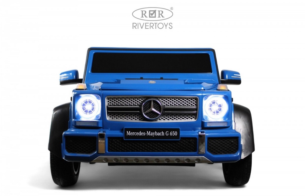 Детский электромобиль RiverToys Mercedes-Maybach G650 Landaulet M999MM (синий) Двухместный до 100кг - фото2