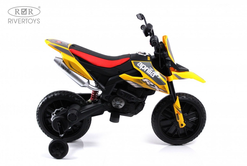 Детский электромотоцикл RiverToys P444PP-S317 (желтый) - фото6