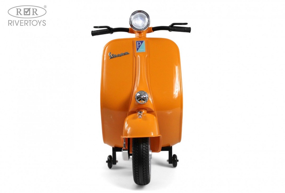 Детский электроскутер RiverToys VESPA M888MM (оранжевый) - фото2