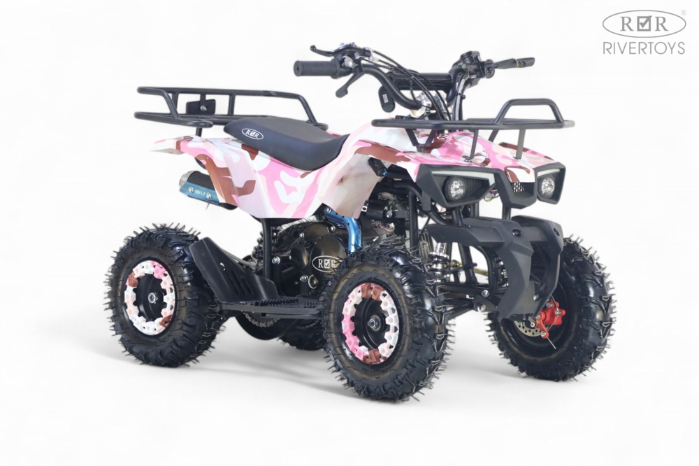 Детский квадроцикл RiverToys TIGER (розовый камуфляж) Бензиновый - фото2