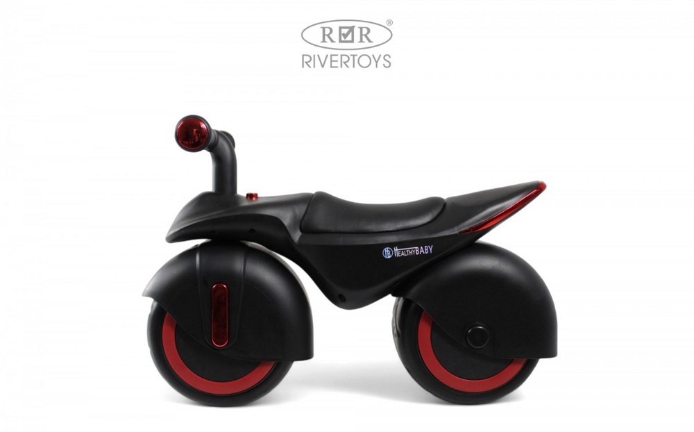 Детский беговел RiverToys HB-222 (черный) - фото4