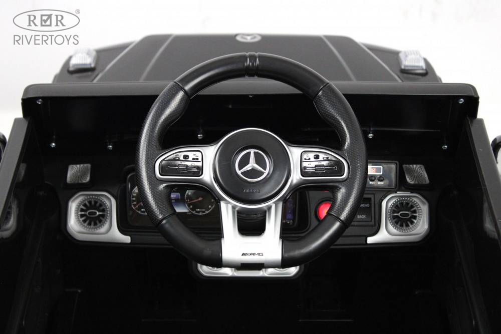 Детский электромобиль RiverToys Mercedes-Benz G63 O111OO (черный) Лицензия - фото3