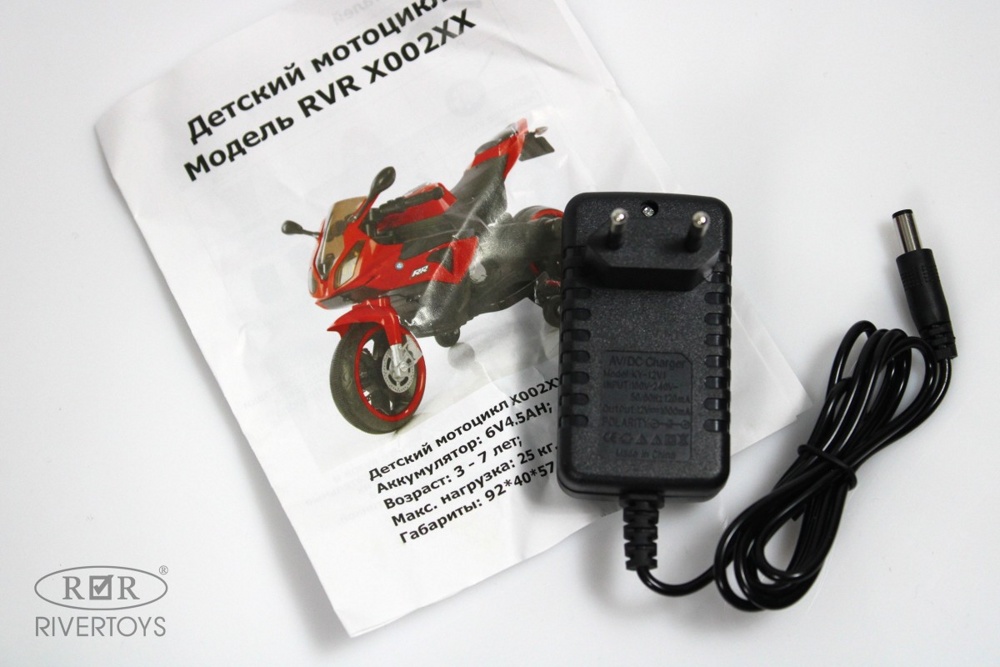 Детский электромотоцикл RiverToys X002XX (красно-белый) - фото5