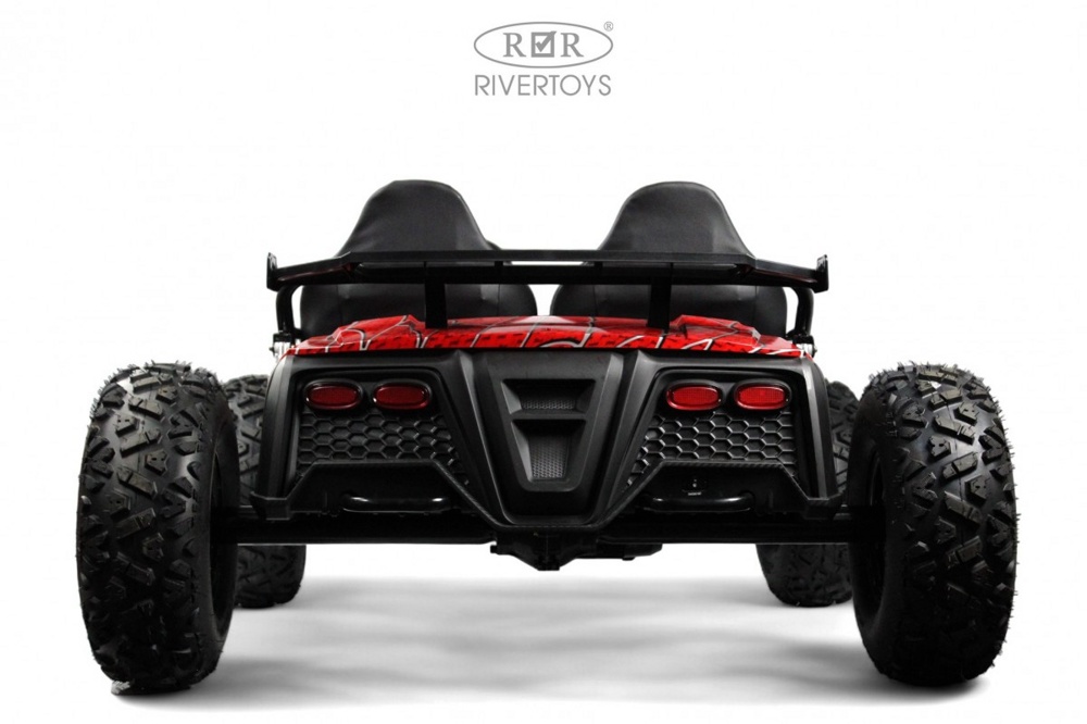 Детский электромобиль RiverToys A999AA (красный спайдер) Buggy Двухместный Скорость: 20 км/ч, 48V, до 150 кг. - фото4