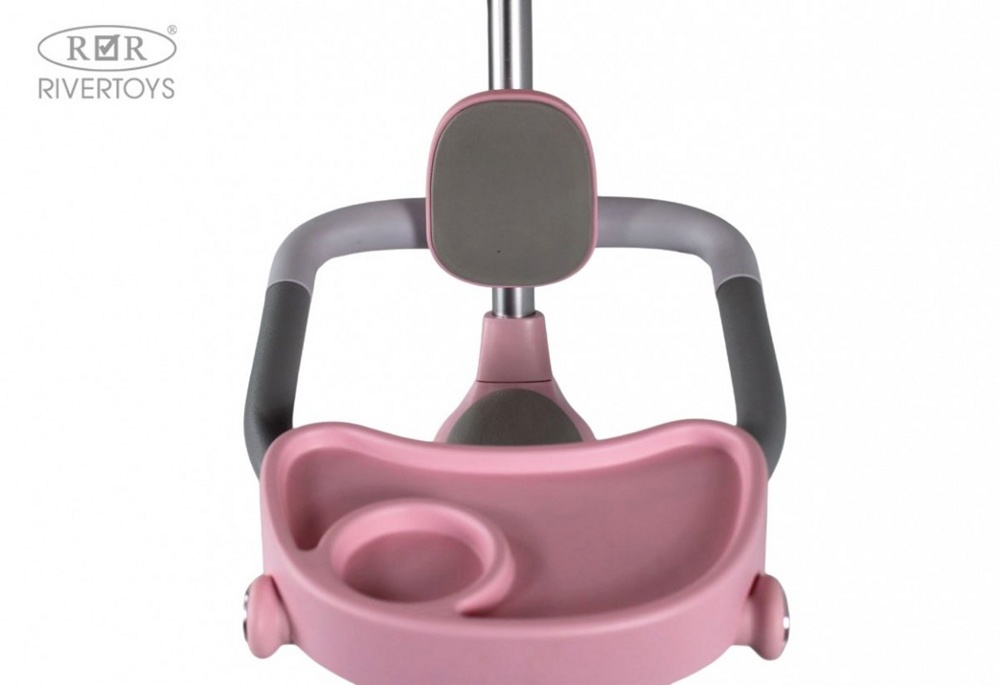 Детский cамокат-беговел RiverToys HB-111-A (розовый) - фото5
