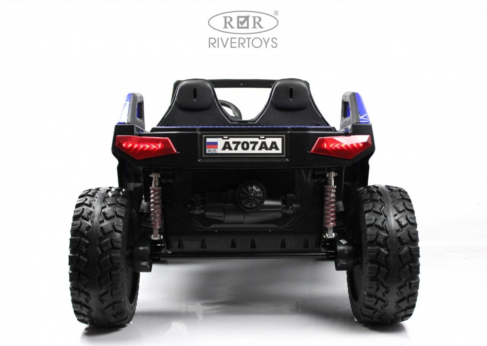 Детский электромобиль RiverToys Buggy A707AA 4WD (синий паук) Кондиционер двухместный полноприводный - фото4