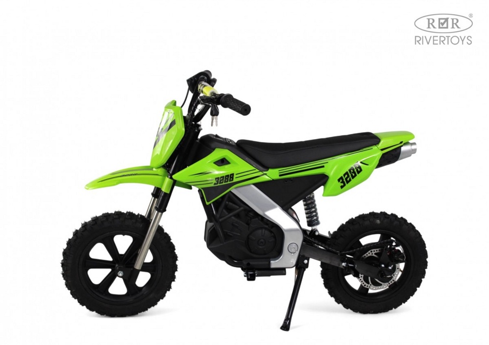 Детский электромотоцикл RiverToys E777KX (зеленый) Двухместный - фото4