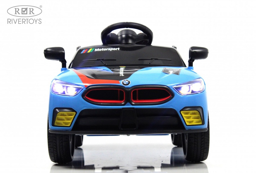 Детский электромобиль RiverToys F444FF (синий) BMW Режим качалки - фото2