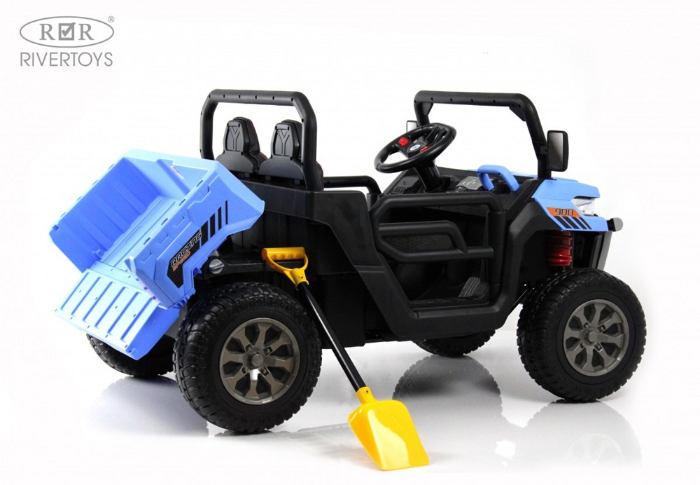 Детский электромобиль RiverToys H005HH (синий) Двухместный - фото2
