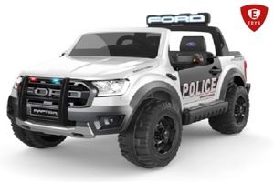 Детский электромобиль Electric Toys Ford Ranger Police Lux (белый) двухместный лицензия 12V 10Ah - фото