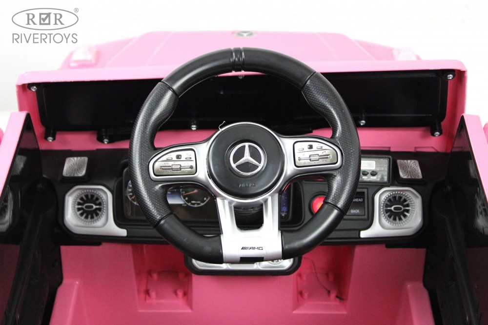 Детский электромобиль RiverToys Mercedes-Benz G63 O111OO (розовый глянец) Лицензия - фото4