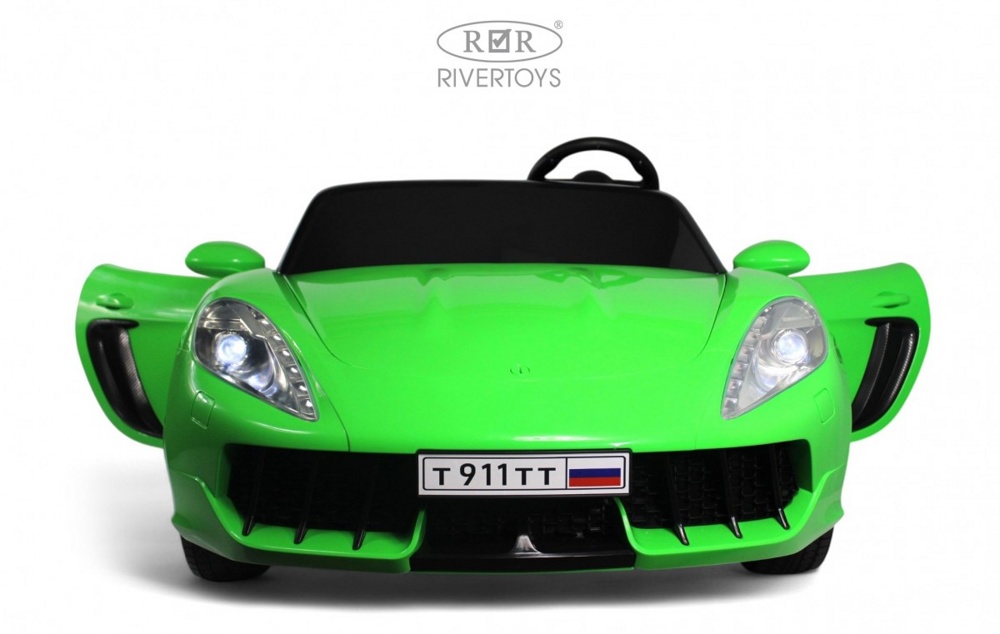 Детский электромобиль RiverToys T911TT NEW (зелёный) Двухместный до 100кг - фото5