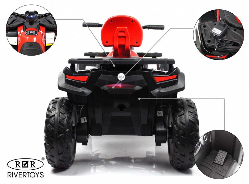 Детский электроквадроцикл RiverToys T001TT 4WD (красный) - фото6