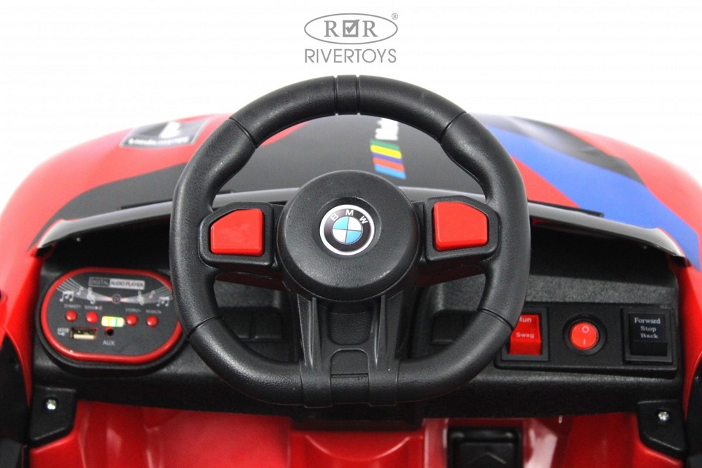 Детский электромобиль RiverToys F444FF (красный) BMW Режим качалки - фото5