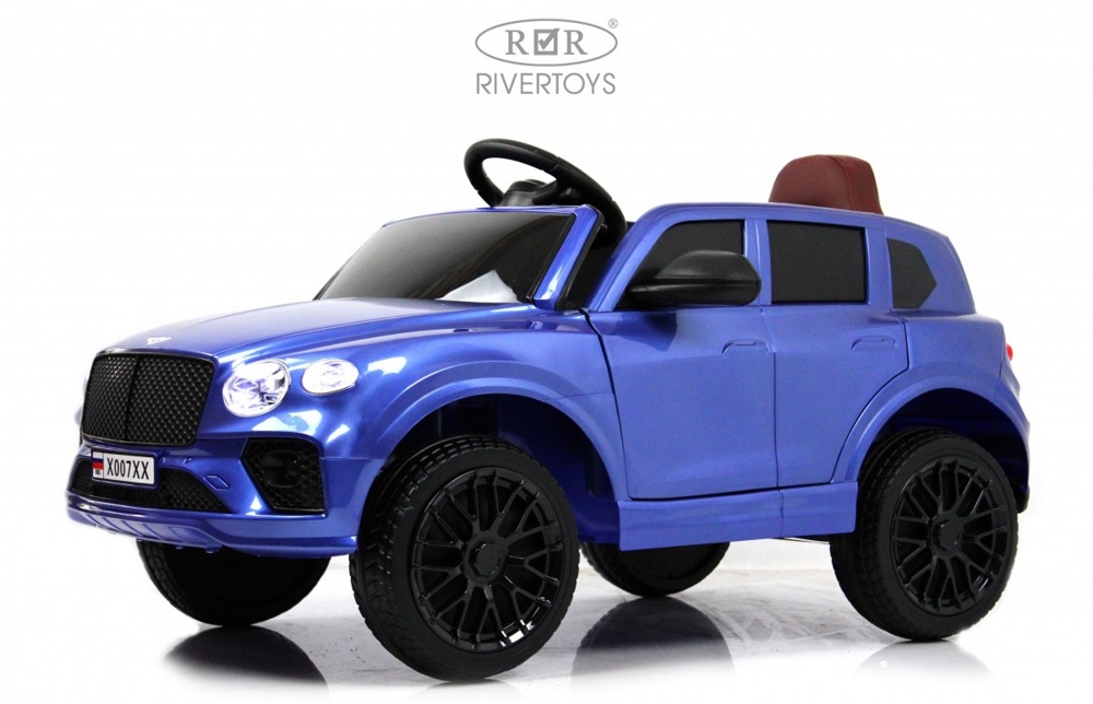 Детский электромобиль RiverToys X007XX (синий глянец) Bentley