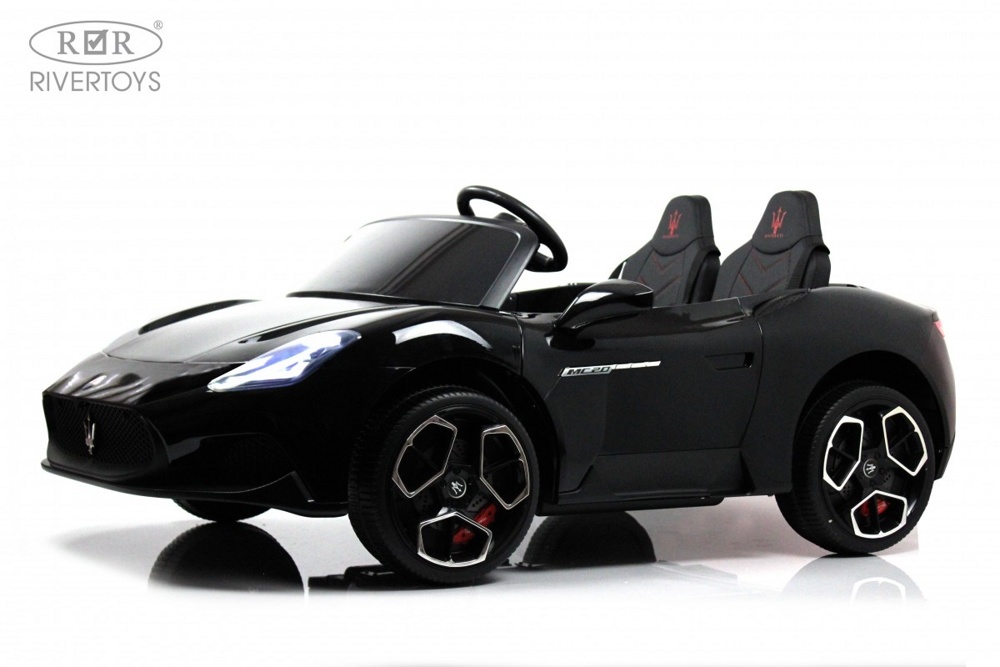 Детский электромобиль RiverToys Maserati MC20 P111PP (черный) Двухместный, лицензия