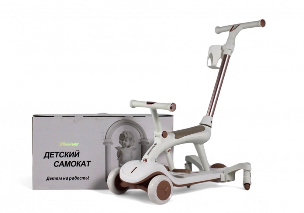 Детский cамокат-беговел RiverToys HB-111 (белый)