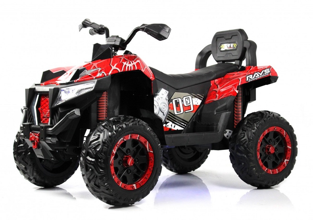 Детский электроквадроцикл RiverToys X999XX (красный спайдер) 4WD Полноприводный