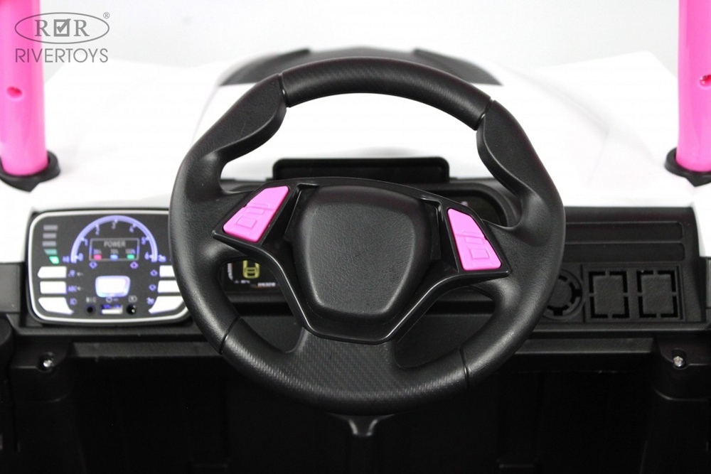 Детский электромобиль RiverToys F888FF (розовый) Функция качалки - фото5