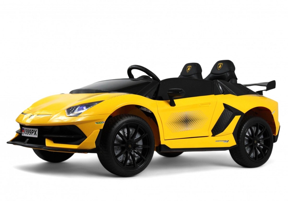 Детский электромобиль RiverToys K999PX (жёлтый) Lamborghini Двухместный, полноприводный