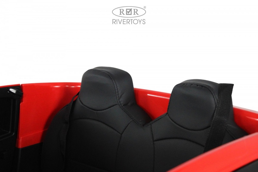 Детский электромобиль RiverToys М005БХ (красный) Двухместный - фото5