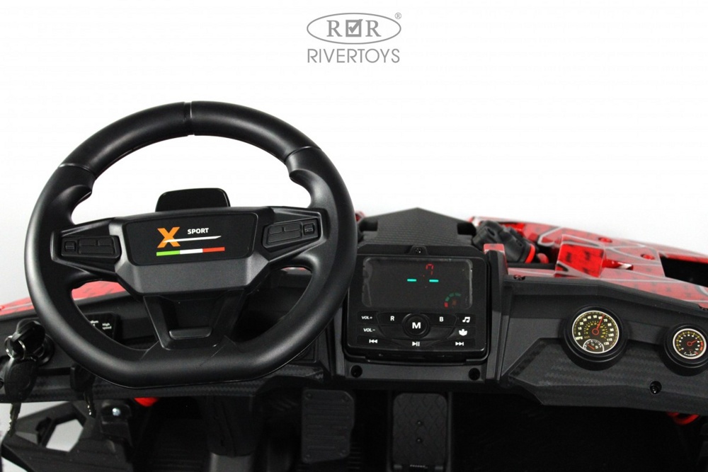 Детский электромобиль RiverToys A999AA (красный спайдер) Buggy Двухместный Скорость: 20 км/ч, 48V, до 150 кг. - фото2