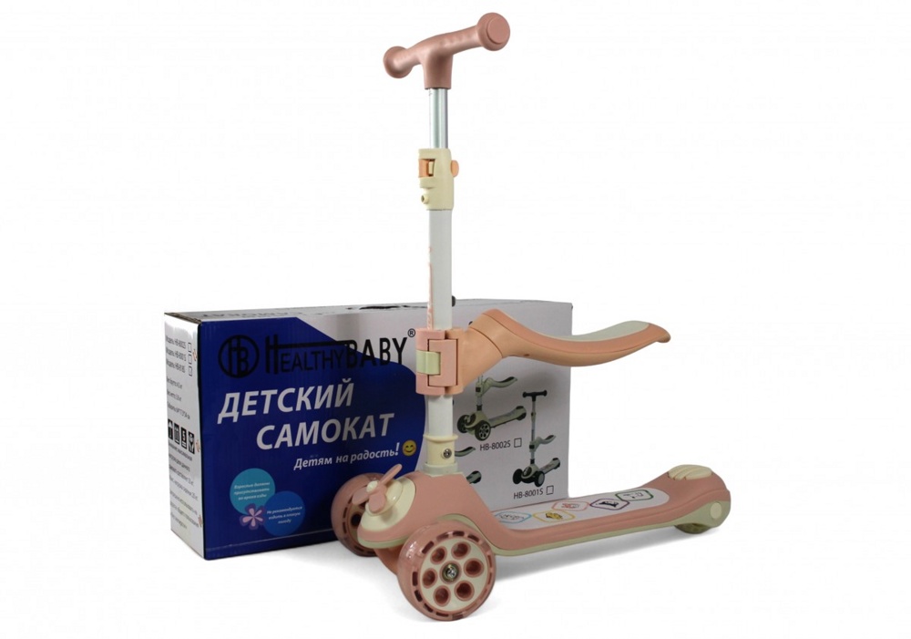 Детский самокат RiverToys HB-8001S (розовый) - фото1 Детский самокат RiverToys HB-8001S (розовый) - фото1