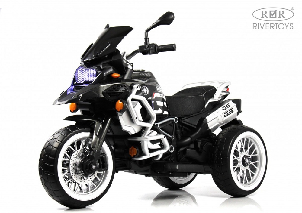 Детский электромотоцикл RiverToys М111БХ (черный)