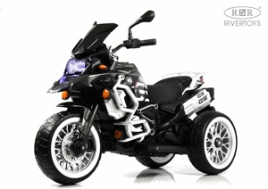 Детский электромотоцикл RiverToys М111БХ (черный) - фото