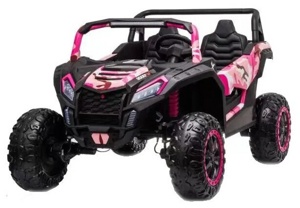 Детский электромобиль RiverToys M222MM (розовый камуфляж) - фото
