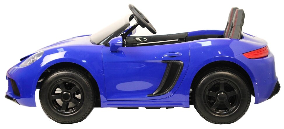 Детский электромобиль RiverToys Porsche Cayman T911TT (синий глянец) автокраска полноприводный двухместный - фото4