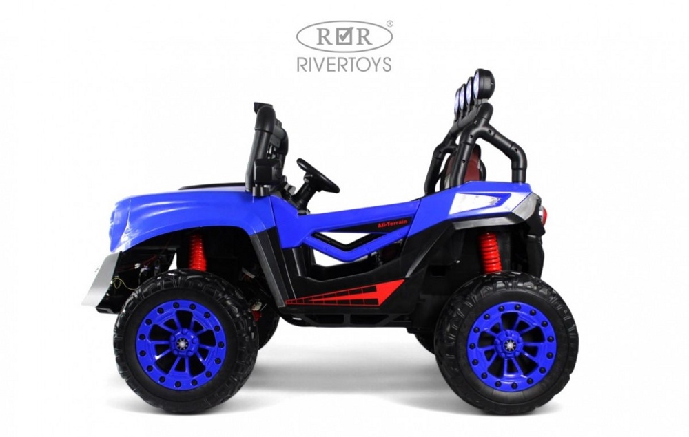 Детский электромобиль RiverToys М999БХ (синий) Mercedes Полноприводный Двухместный - фото5