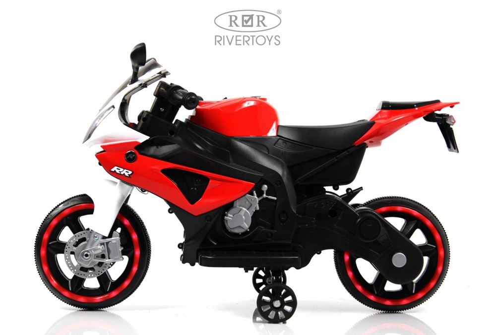 Детский электромотоцикл RiverToys X002XX (красно-белый) - фото6