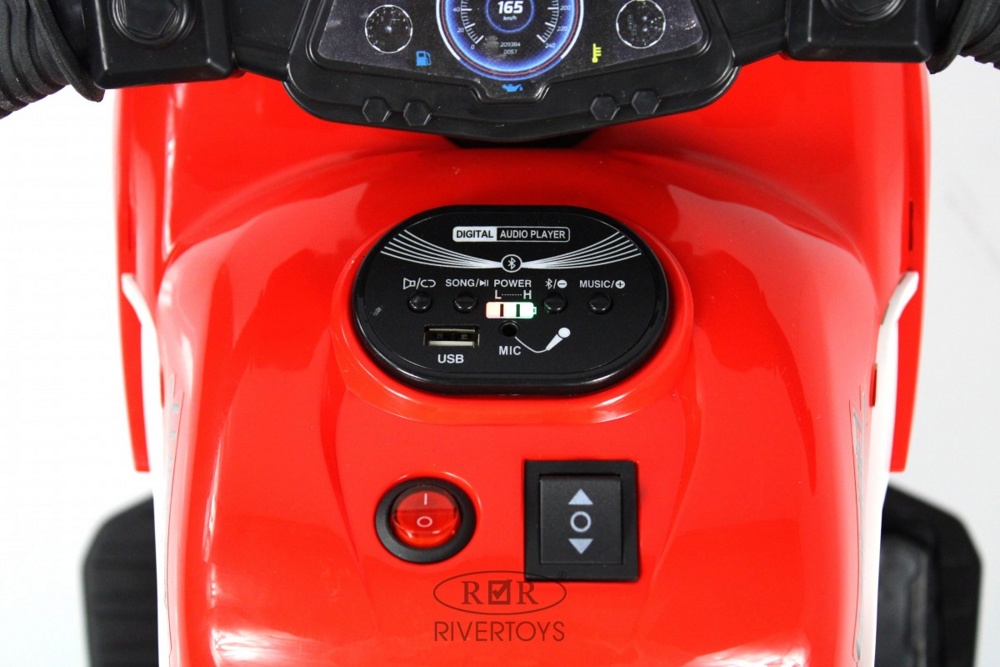 Детский электромотоцикл RiverToys G004GG (красный) - фото6
